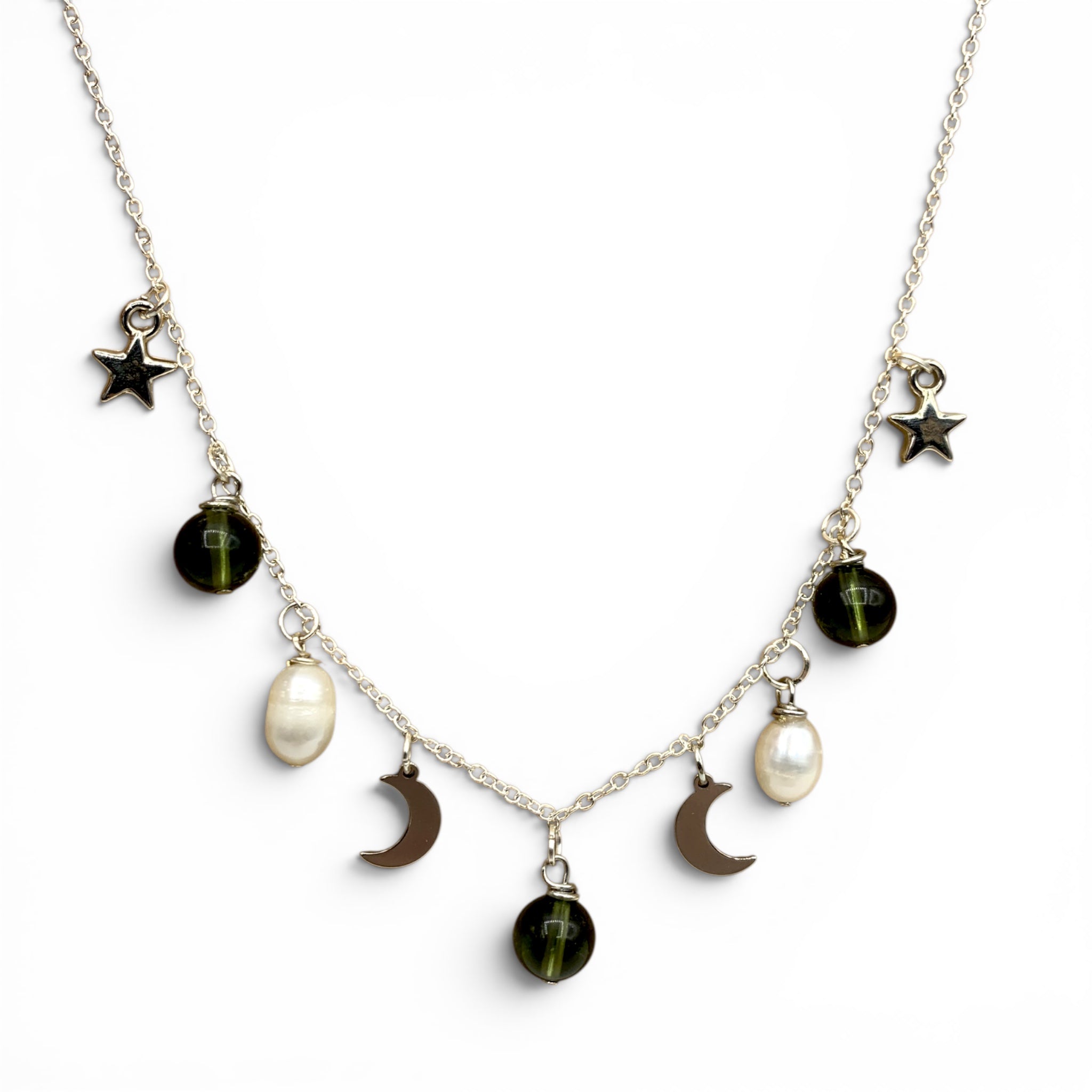 Necklace - Moldavite - "Celestial Sea"